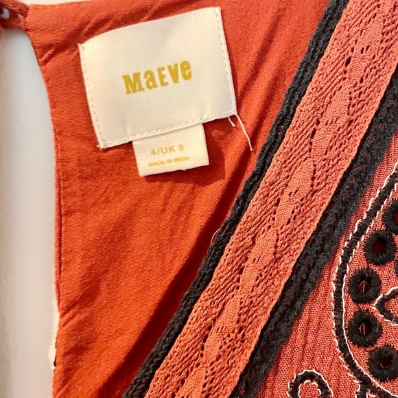 ANTHROPOLOGIE Maeve Desert Embroidered Jumpsuit SIZE 4 EUC - Picture 6 of 16